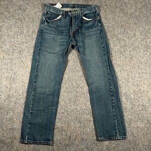 Levi's 505 Men's Straight Jeans 34x30‎ Blue Denim Cotton Messed Up Zipper